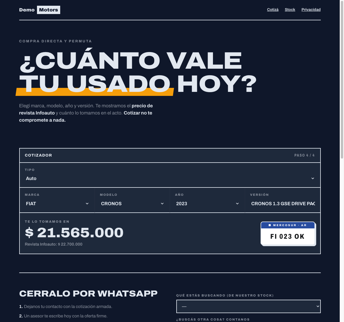 Cotizador Ruta