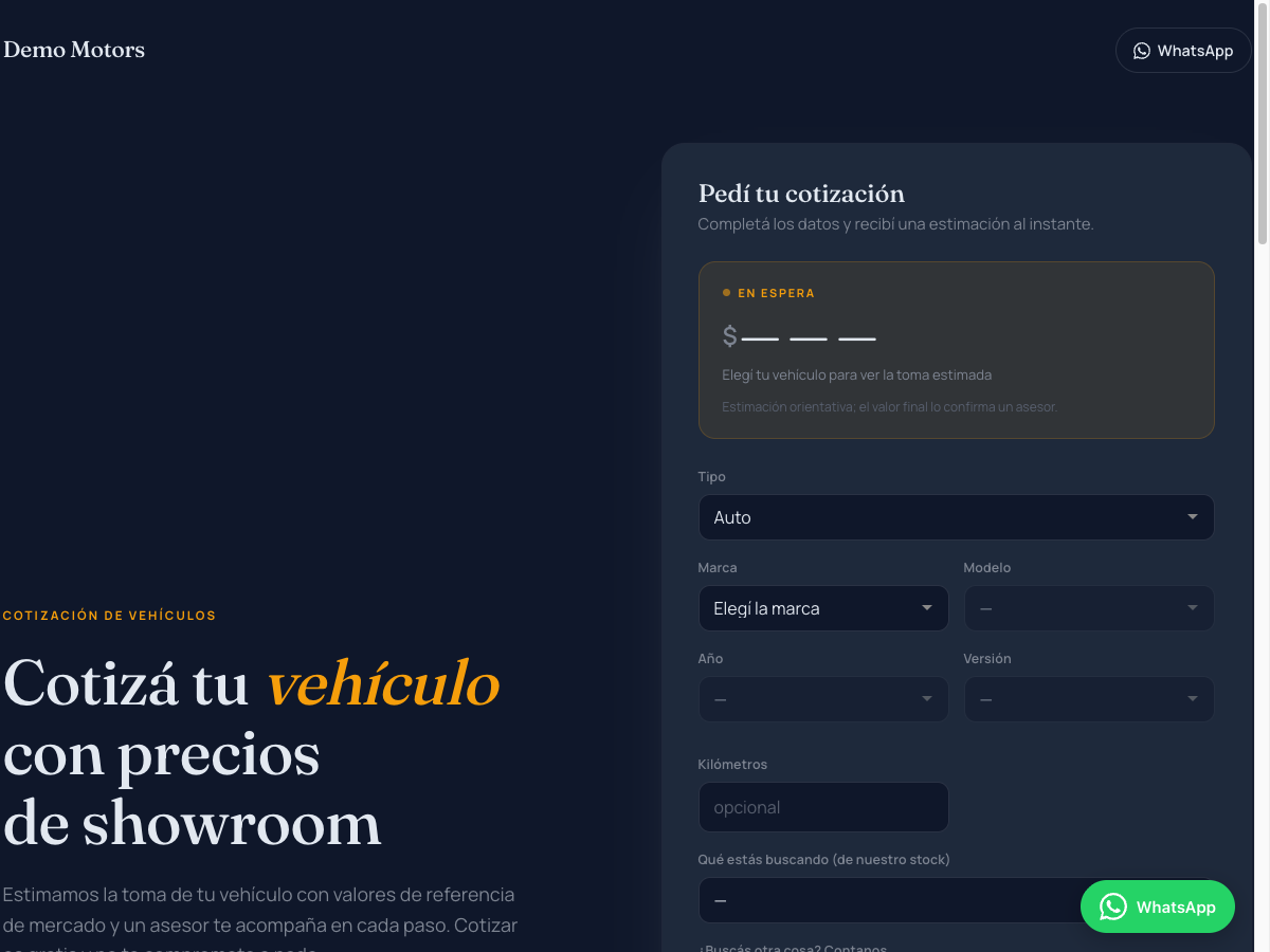 Cotizador Salón